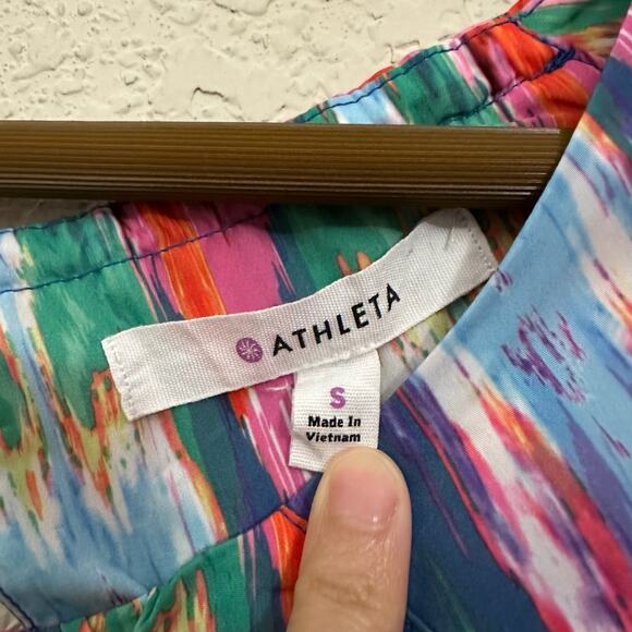 ATHLETA Martinique Dress Colorful Ikat Sleeveless Tasseled Hippie Summer - Picture 8 of 12